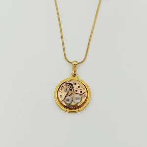Collier acier inoxydable mécanisme montre