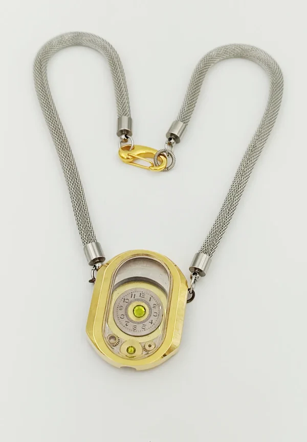 Collier boîtier montre Art Déco cristal