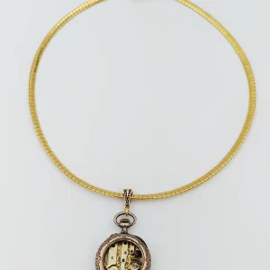 Collier jonc or vermeil mécanisme montre
