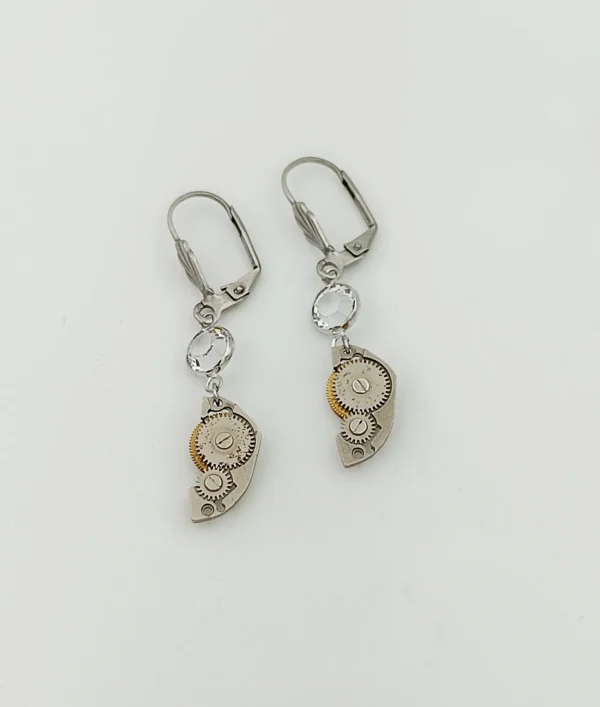 Boucles d'oreilles dormeuses inox cristal