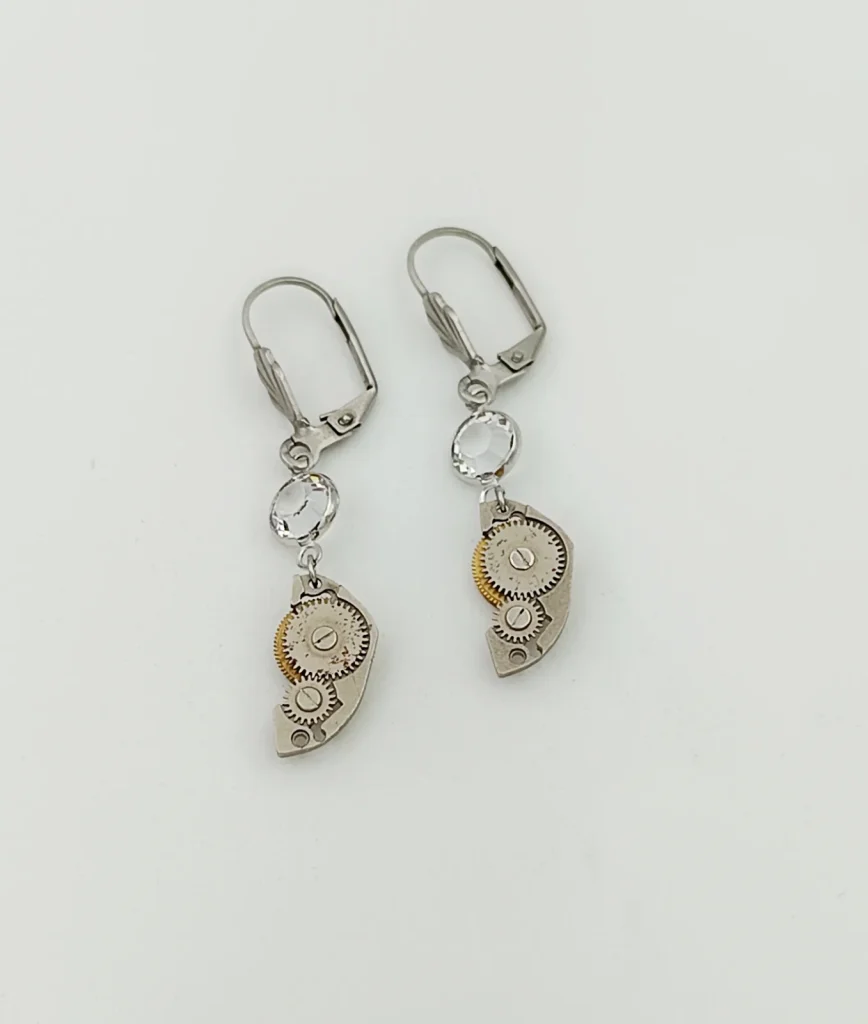 Boucles d'oreilles dormeuses inox cristal